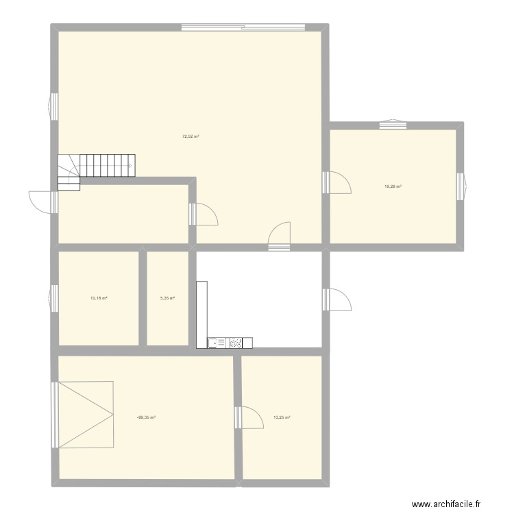 Plan de maison + extension. Plan de 6 pièces et 149 m2