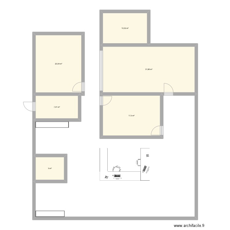 Plan 2. Plan de 6 pièces et 92 m2