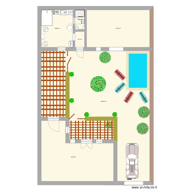 Maison Maillane_348k€. Plan de 6 pièces et 273 m2