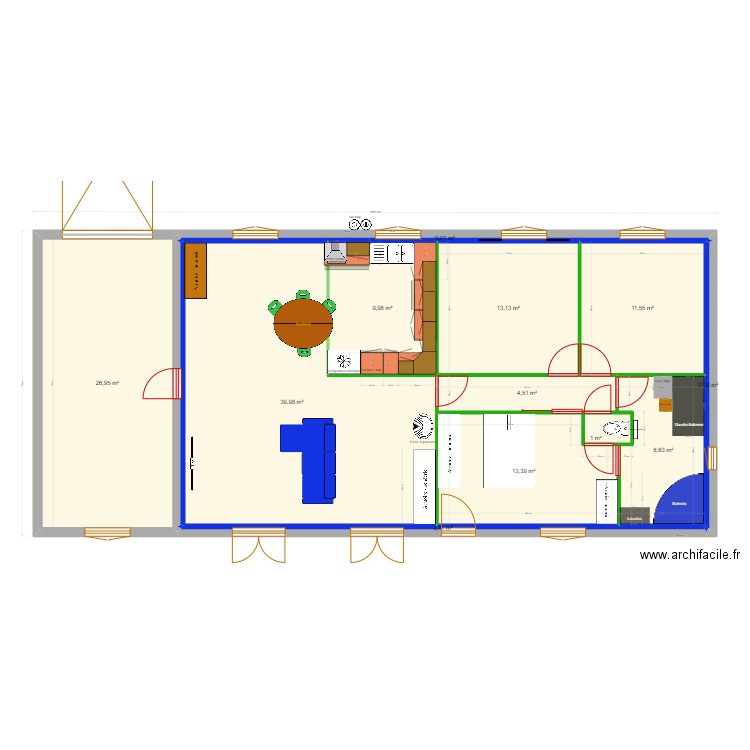 JM travaux 2025. Plan de 12 pièces et 129 m2