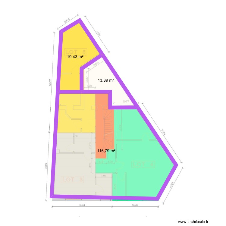 127362. Plan de 3 pièces et 150 m2