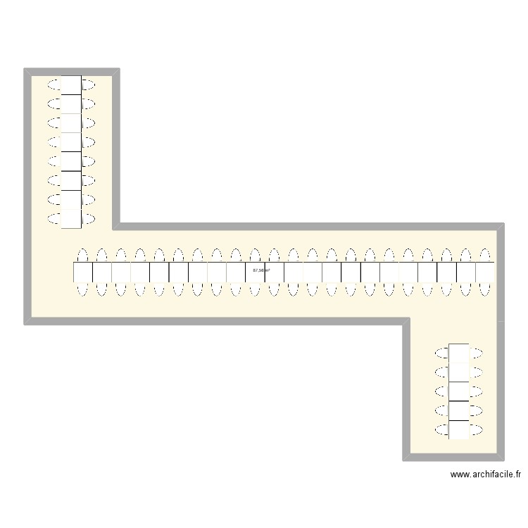 Vernet 1. Plan de 1 pièce et 88 m2