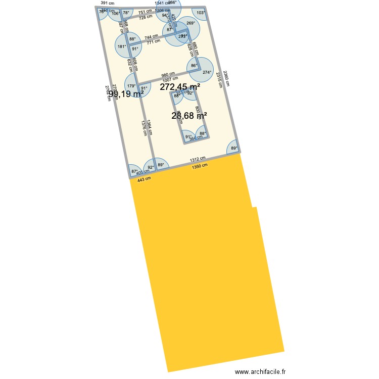 LES MILLES. Plan de 3 pièces et 435 m2