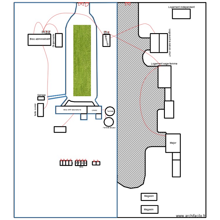  CS BOPA Plan de masse . Plan de 39 pièces et 3037 m2