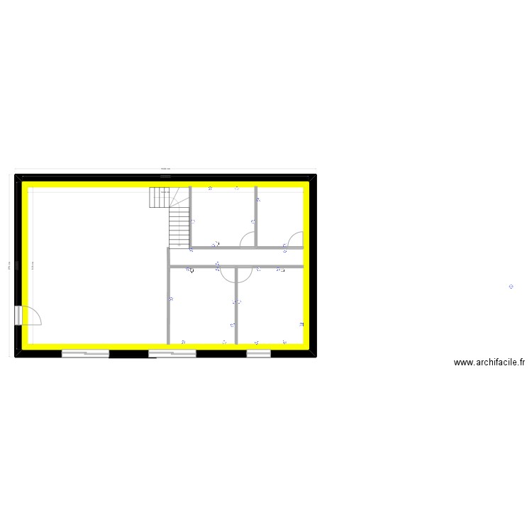 grange étage prise. Plan de 2 pièces et 258 m2