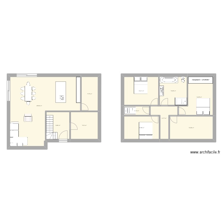 TPA11x8. Plan de 11 pièces et 149 m2