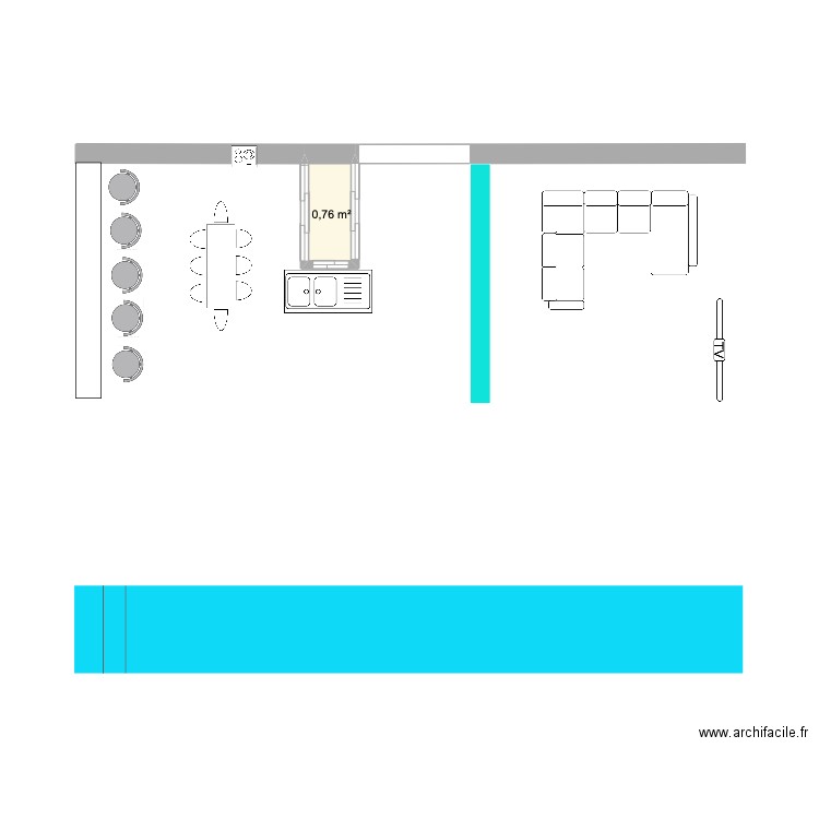 Chabik. Plan de 1 pièce et 1 m2