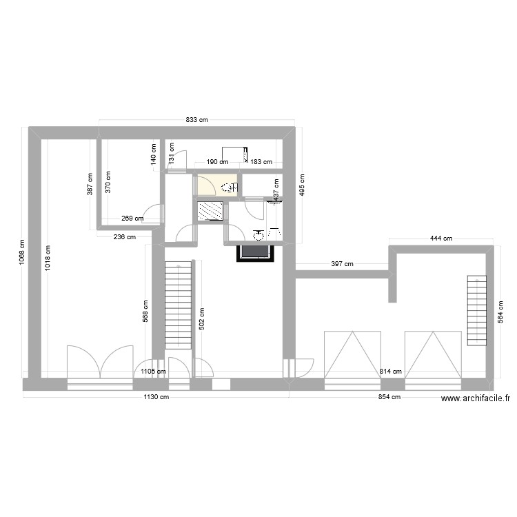 Maison - V0. Plan de 1 pièce et 2 m2