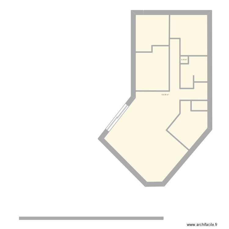 CAROMB. Plan de 2 pièces et 104 m2