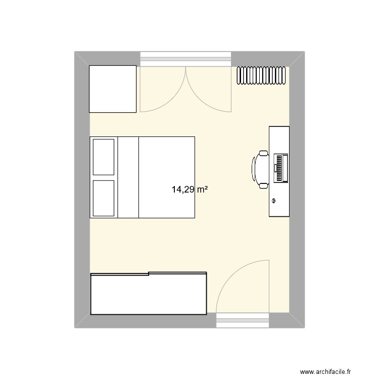 yayou. Plan de 1 pièce et 14 m2