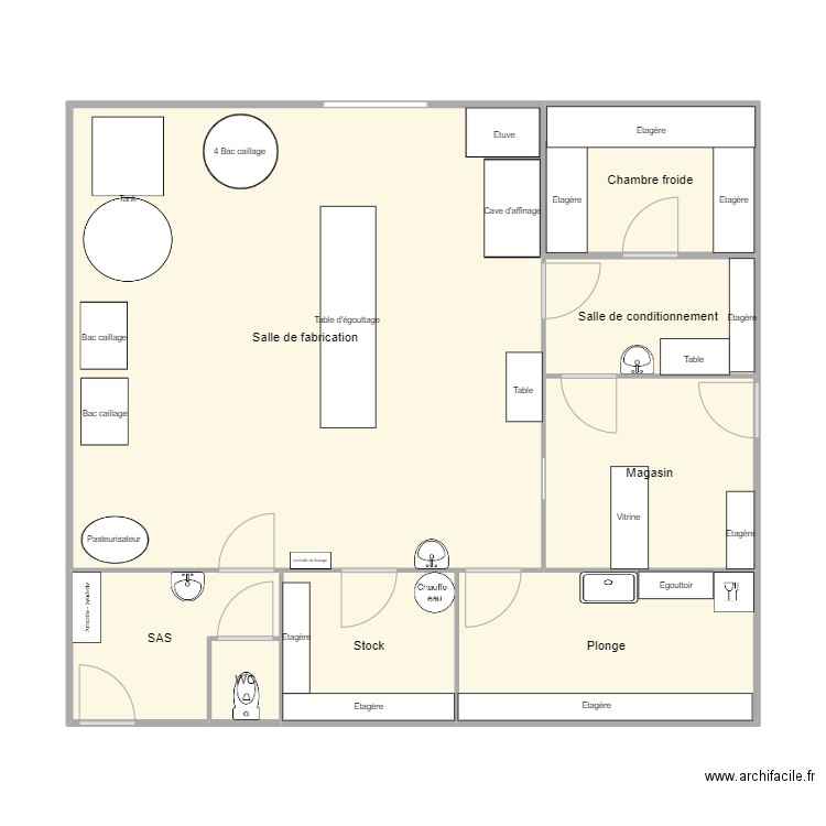 FROMAGERIE MARCELLE . Plan de 8 pièces et 86 m2