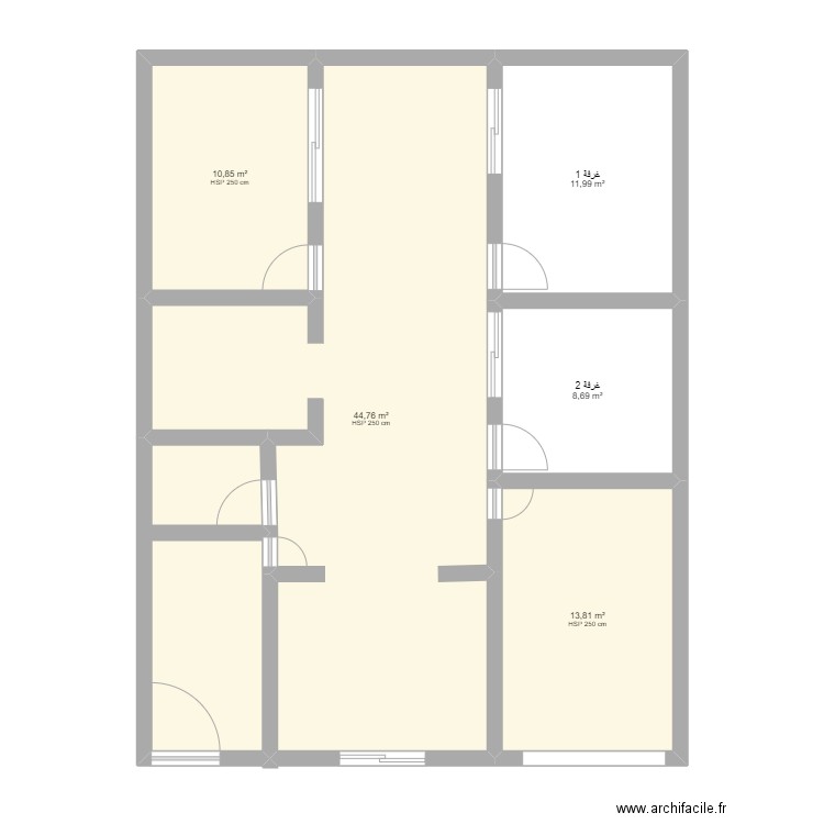 plan initial2. Plan de 6 pièces et 100 m2