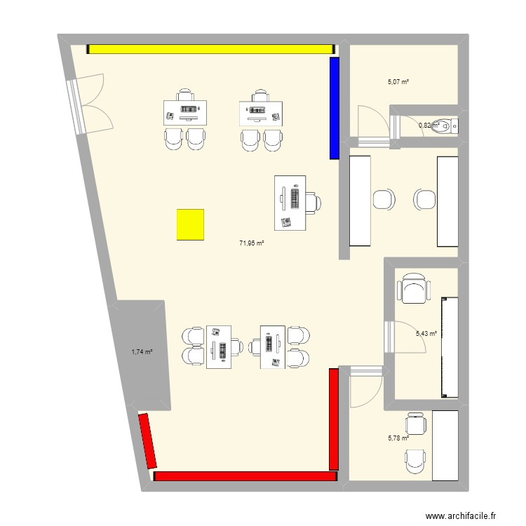 rapport de stage . Plan de 6 pièces et 91 m2