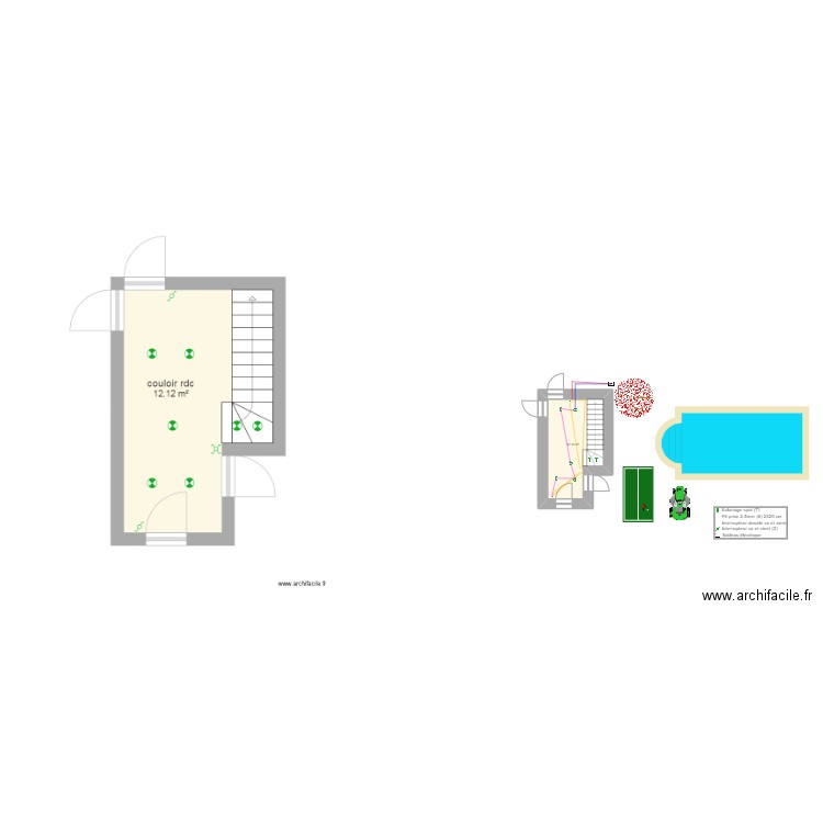 telerupteur. Plan de 1 pièce et 12 m2