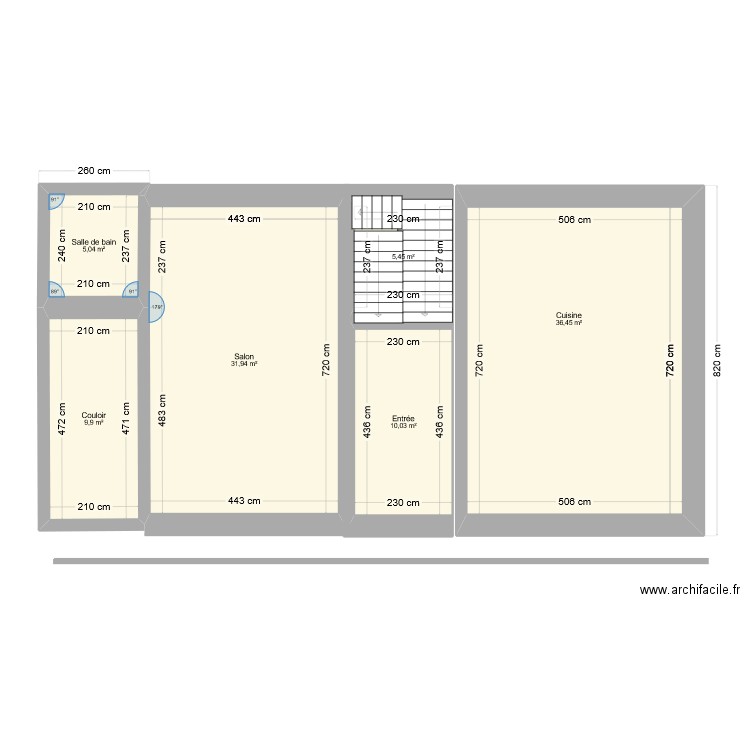 maison bas. Plan de 6 pièces et 99 m2