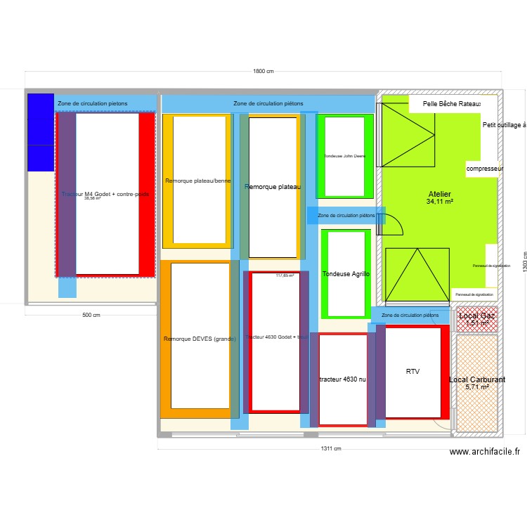 carport. Plan de 5 pièces et 198 m2