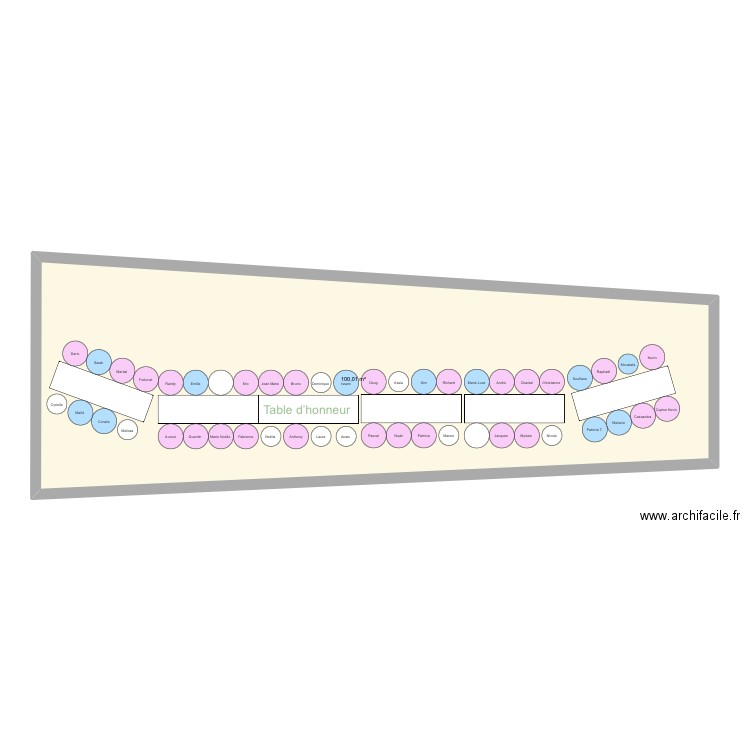 Plan de table mariage . Plan de 1 pièce et 100 m2