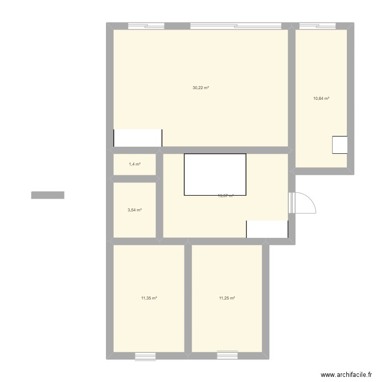 Appart actuel. Plan de 7 pièces et 84 m2