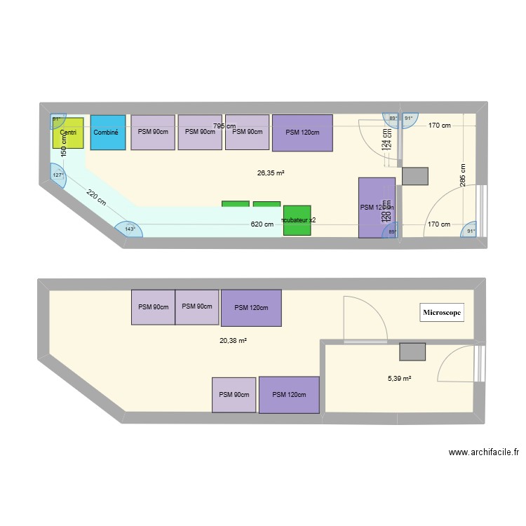 Jussieu_proposition2. Plan de 3 pièces et 52 m2