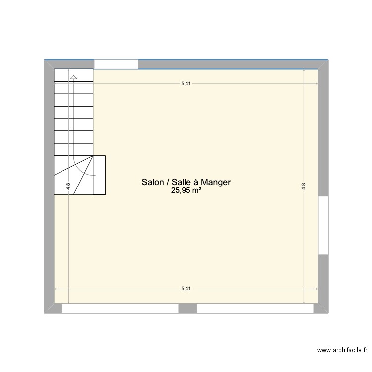 sejour. Plan de 1 pièce et 26 m2