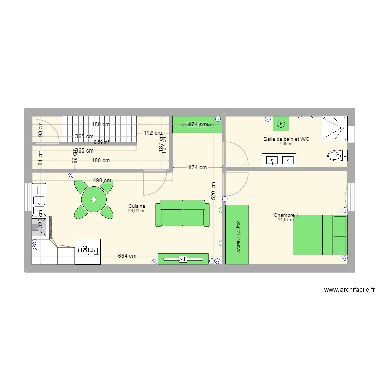 Maison Milieu . Plan de 12 pièces et 169 m2