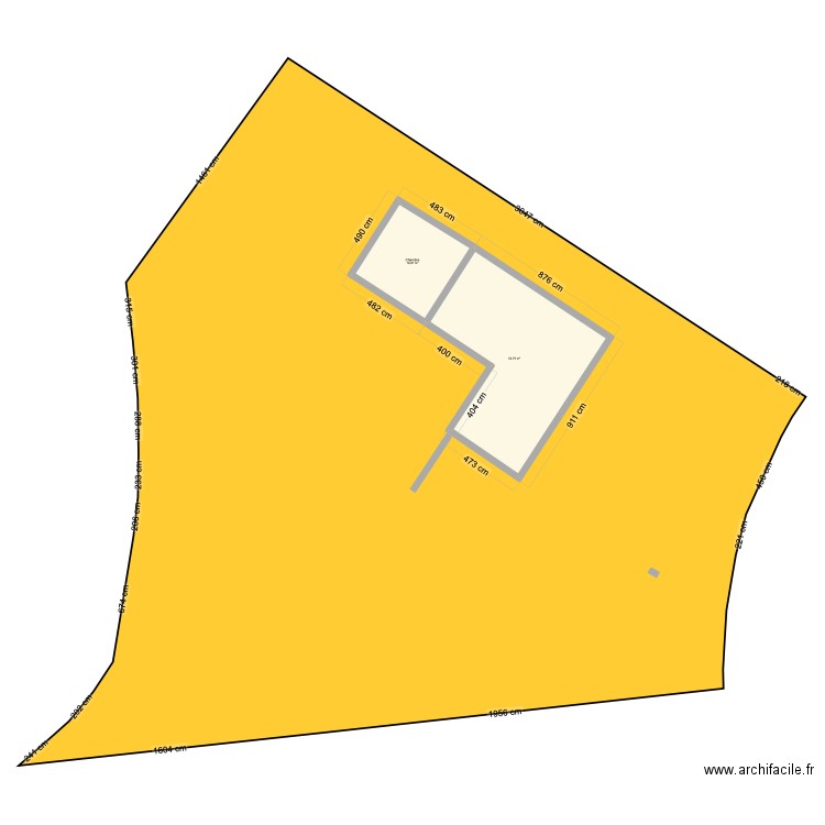 essai 1. Plan de 2 pièces et 75 m2