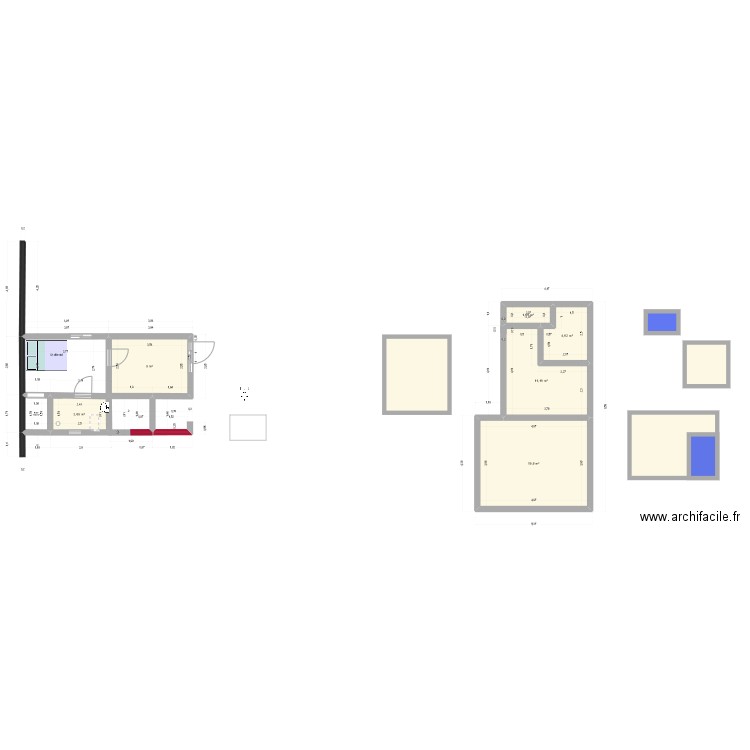 TSEVIE 4. Plan de 7 pièces et 52 m2