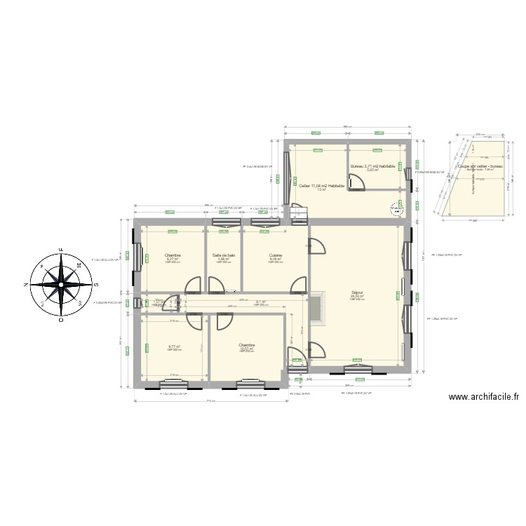 ML24013886 LAVERGNE. Plan de 10 pièces et 101 m2