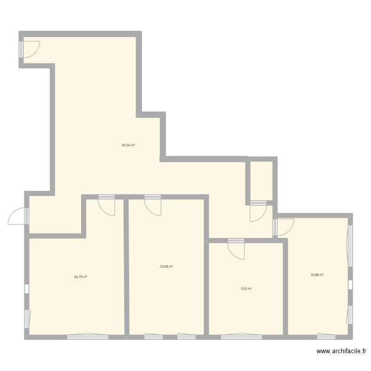 r+1 medecin. Plan de 5 pièces et 136 m2