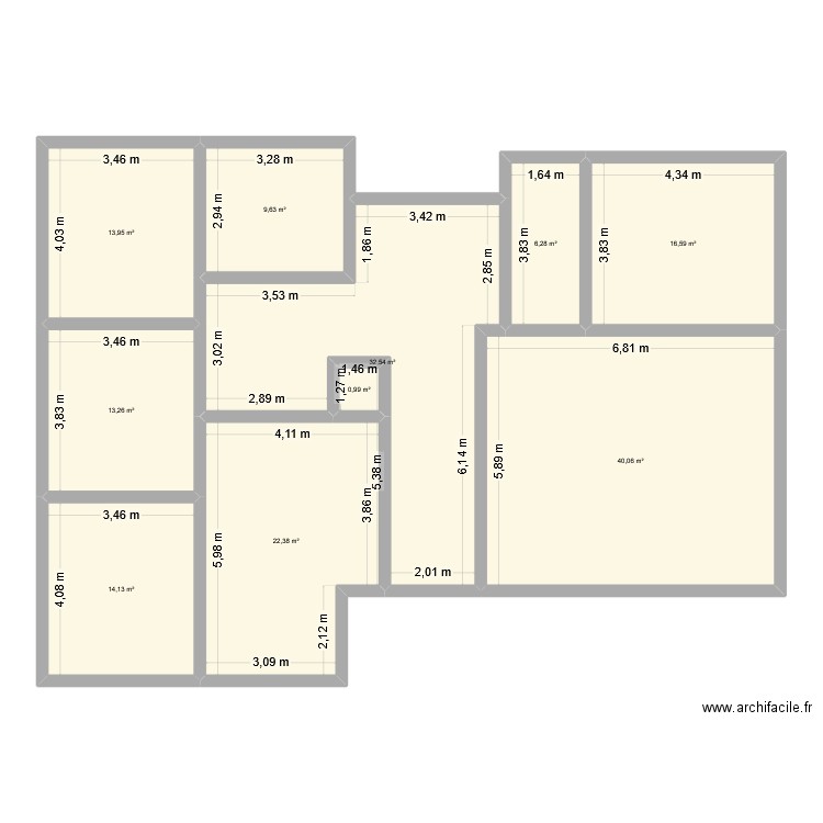 maison. Plan de 10 pièces et 170 m2