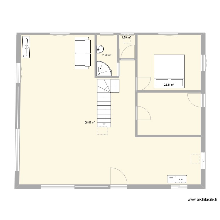 essai_1. Plan de 4 pièces et 93 m2