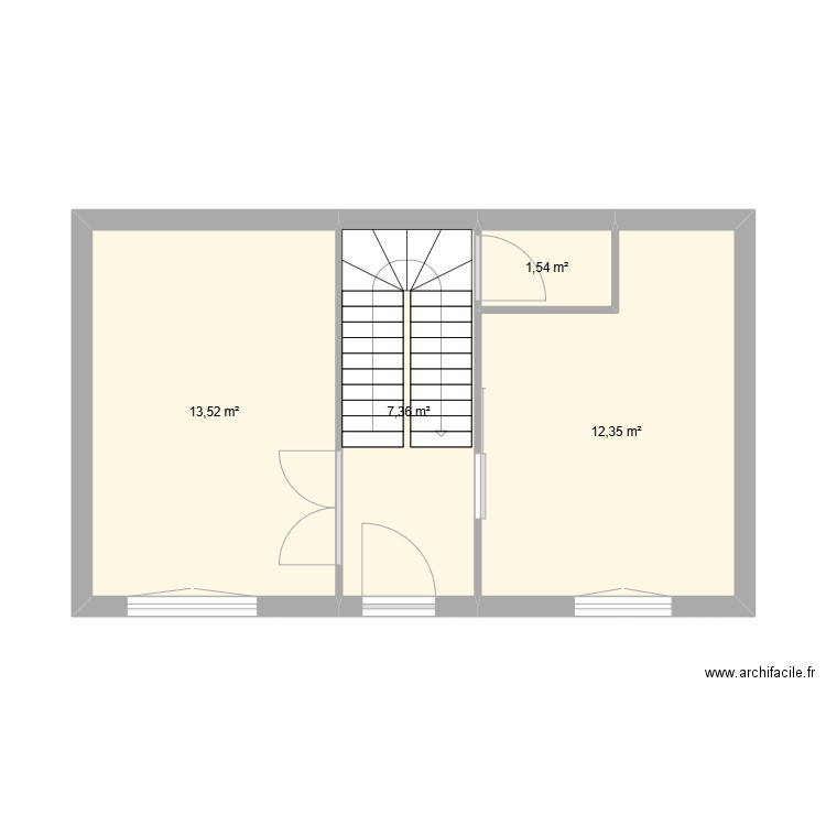 Maison. Plan de 4 pièces et 35 m2