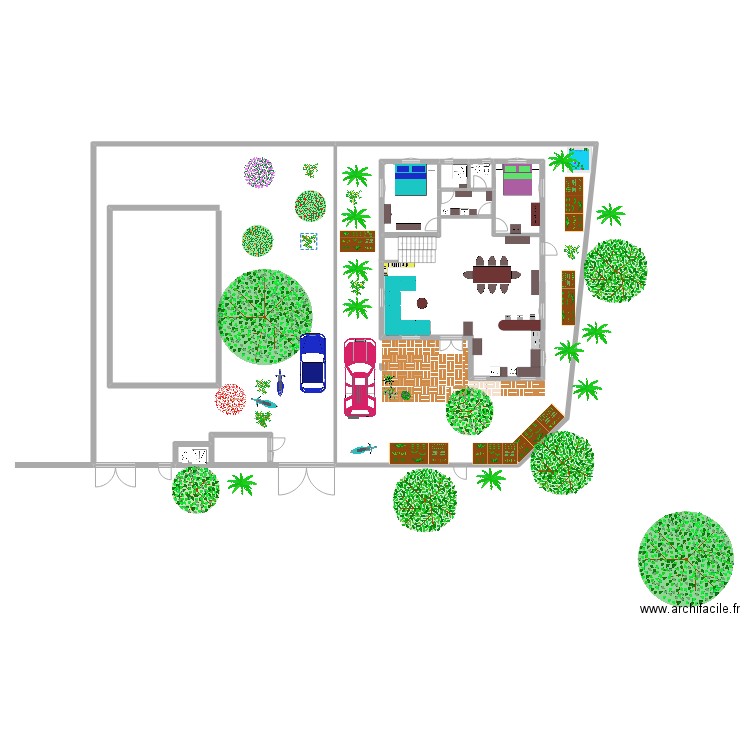 Saaba RDC. Plan de 5 pièces et 325 m2