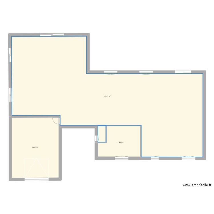 home. Plan de 3 pièces et 188 m2