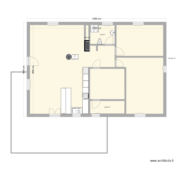 Lattion Elisabeth MONTMELLEY 1. Plan de 4 pièces et 104 m2