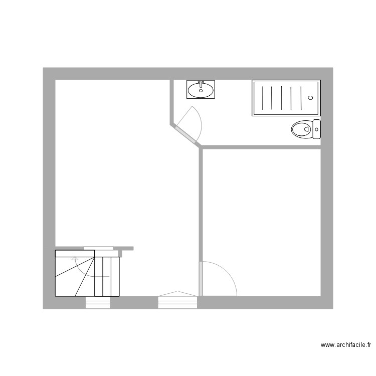 Karen & Eric Etage Modif 1 Meublé. Plan de 2 pièces et 23 m2