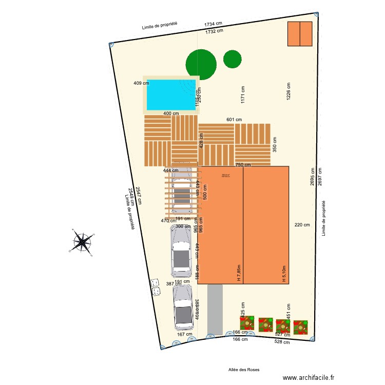 Plans maison ext. Plan de 2 pièces et 445 m2