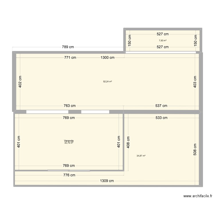 nouvelle terrasse . Plan de 4 pièces et 126 m2