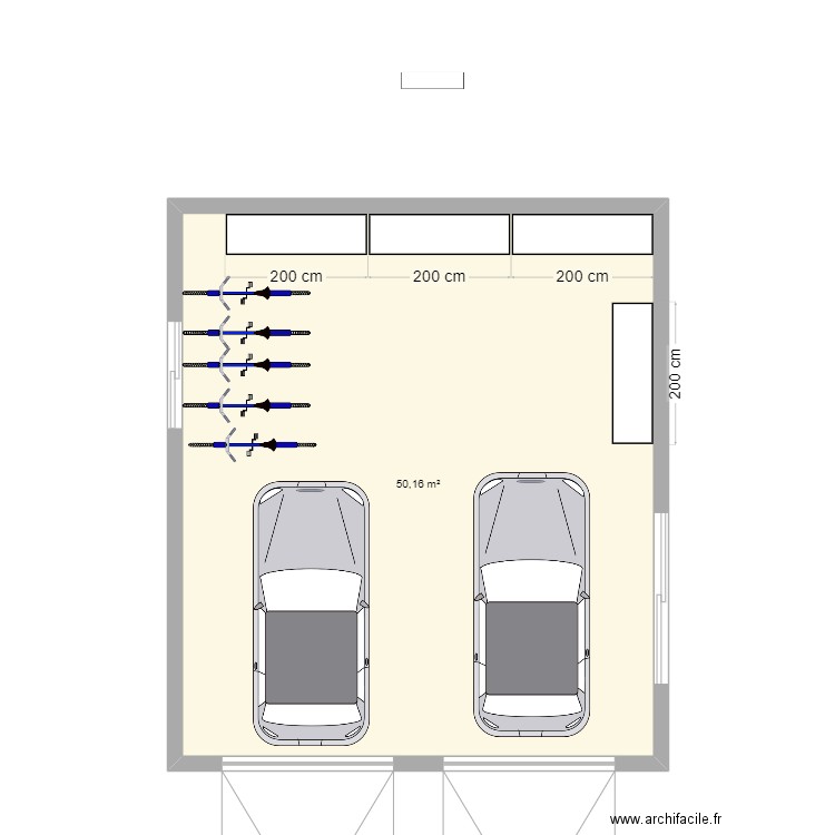 garage final2. Plan de 1 pièce et 50 m2