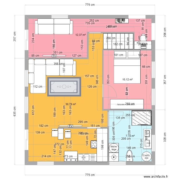 sainte anne plan futur. Plan de 4 pièces et 61 m2