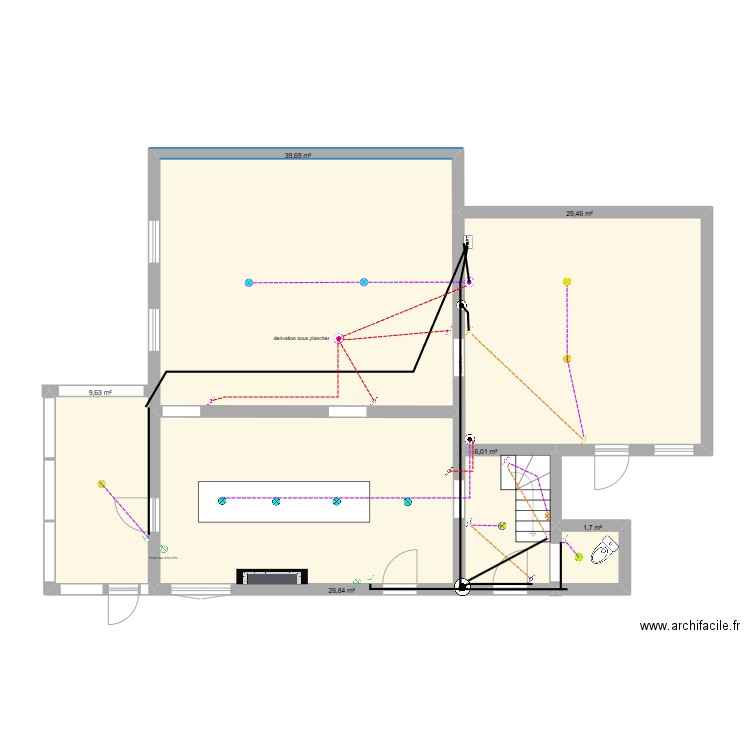 sonnac BASE eclairage connecté. Plan de 6 pièces et 113 m2