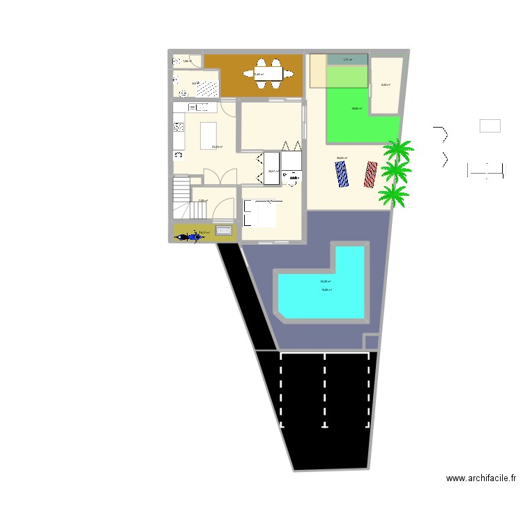 meze ouemo. Plan de 15 pièces et 248 m2