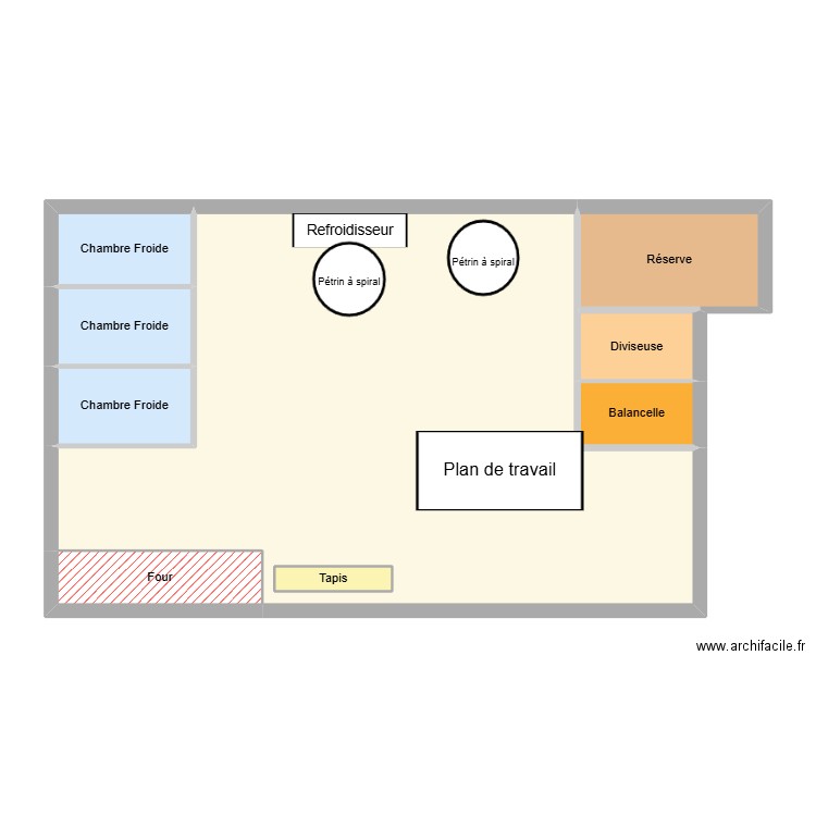 BOULANGERIE. Plan de 9 pièces et 98 m2