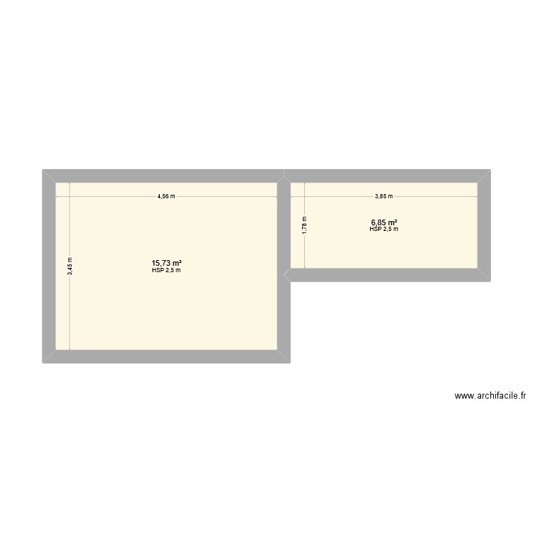 Chaletlot4. Plan de 2 pièces et 23 m2