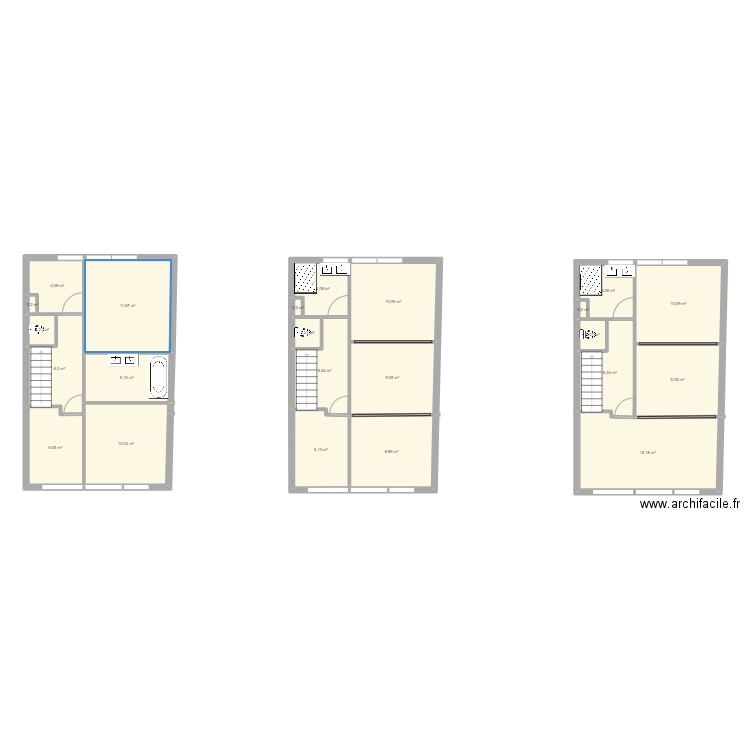 appart plage. Plan de 23 pièces et 138 m2