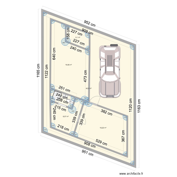 rdc kitambo. Plan de 6 pièces et 143 m2