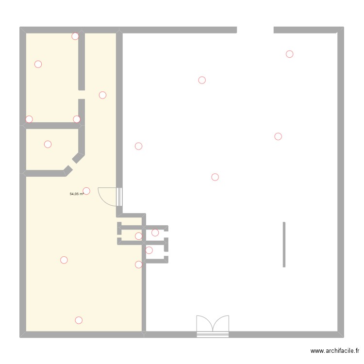 SONEPAR. Plan de 1 pièce et 54 m2