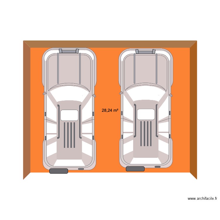 carport. Plan de 1 pièce et 28 m2