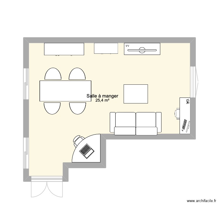 SAM. Plan de 1 pièce et 25 m2