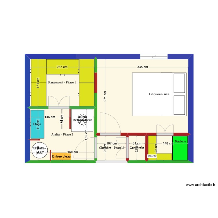 Rangement_Sam. Plan de 5 pièces et 21 m2